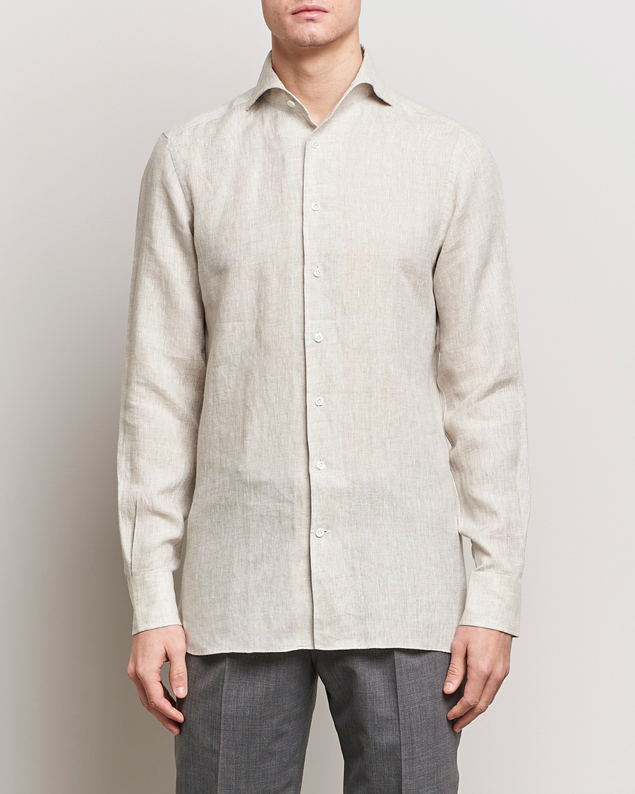 Herren | Leinenhemden | 100Hands | Linen Shirt Oatmeal