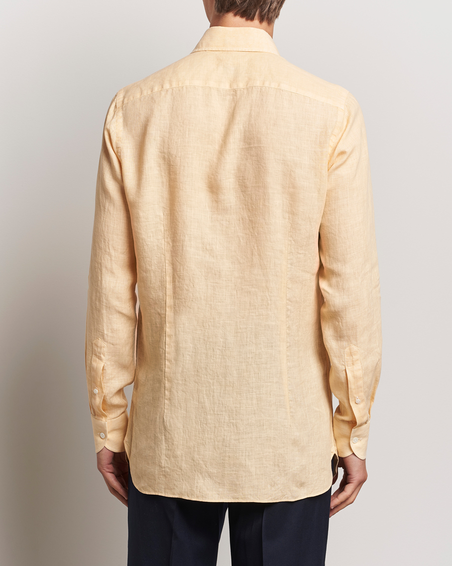 Herren | Hemden | 100Hands | Natural Stone Washed Linen Shirt Peach