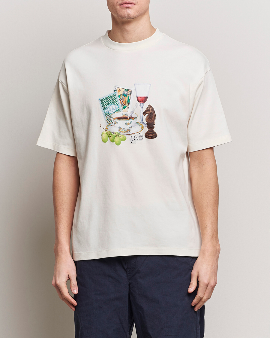Herren | Kurzarm T-Shirt | Drôle de Monsieur | Apres Midi T-Shirt Cream