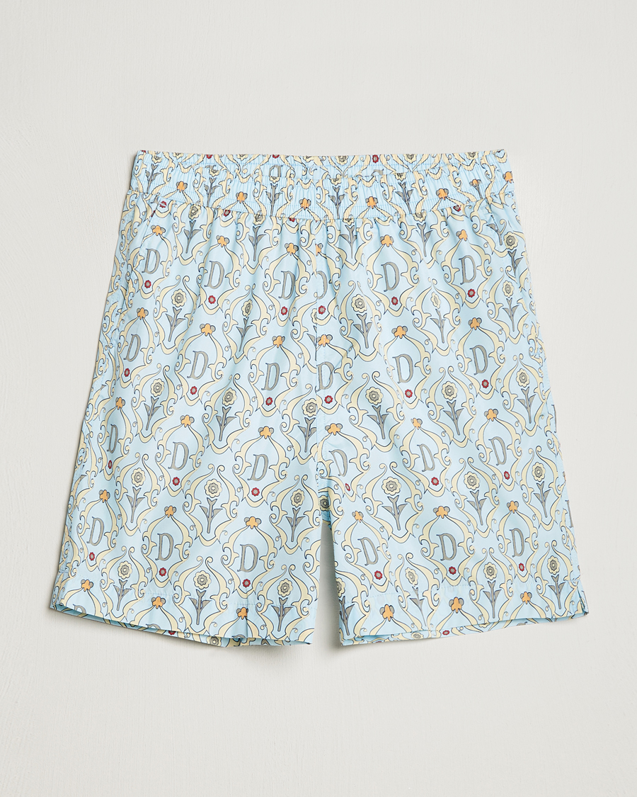 Herren | Badehosen | Drôle de Monsieur | Ornaments Swim Shorts Light Blue