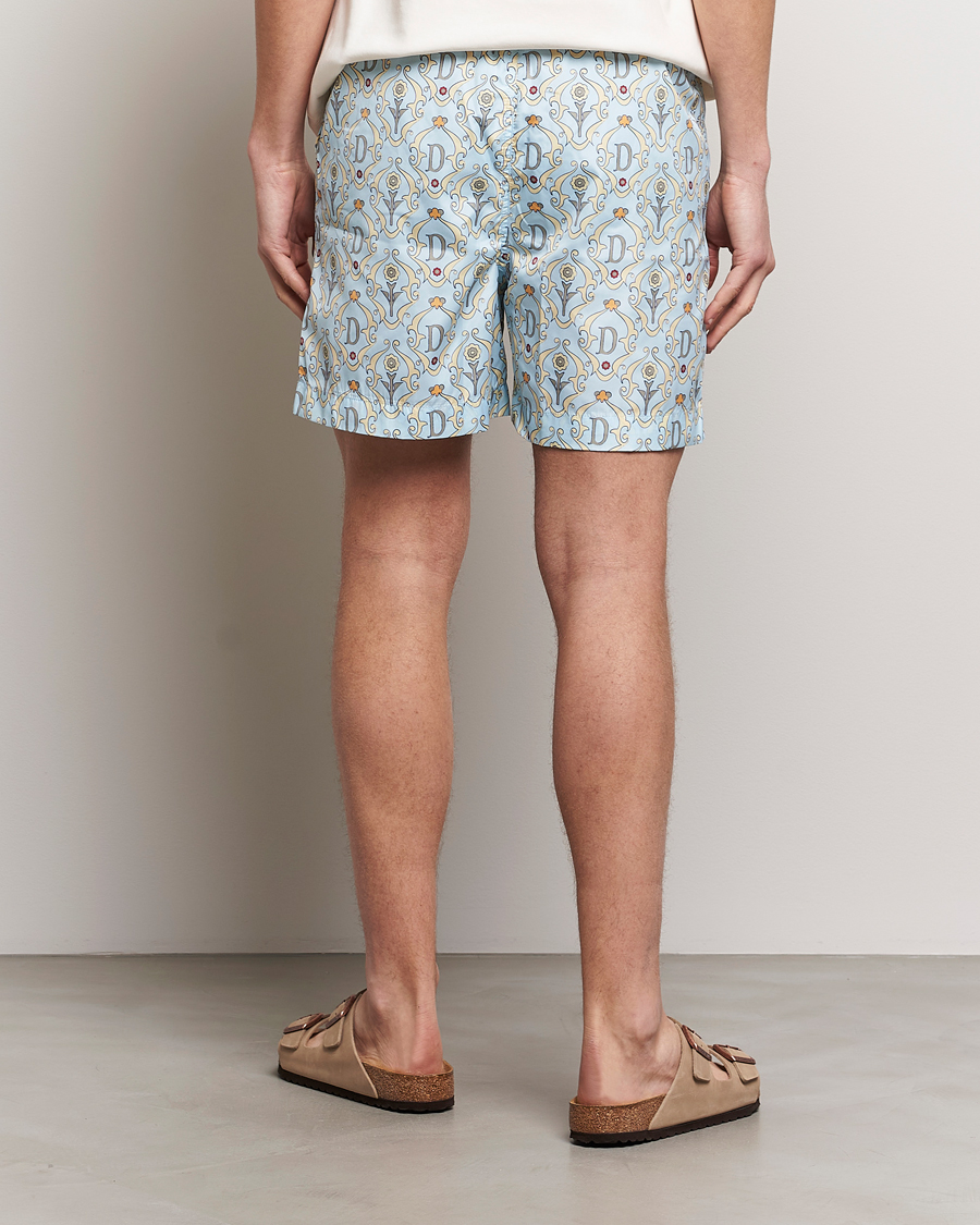 Herren | Badehosen | Drôle de Monsieur | Ornaments Swim Shorts Light Blue