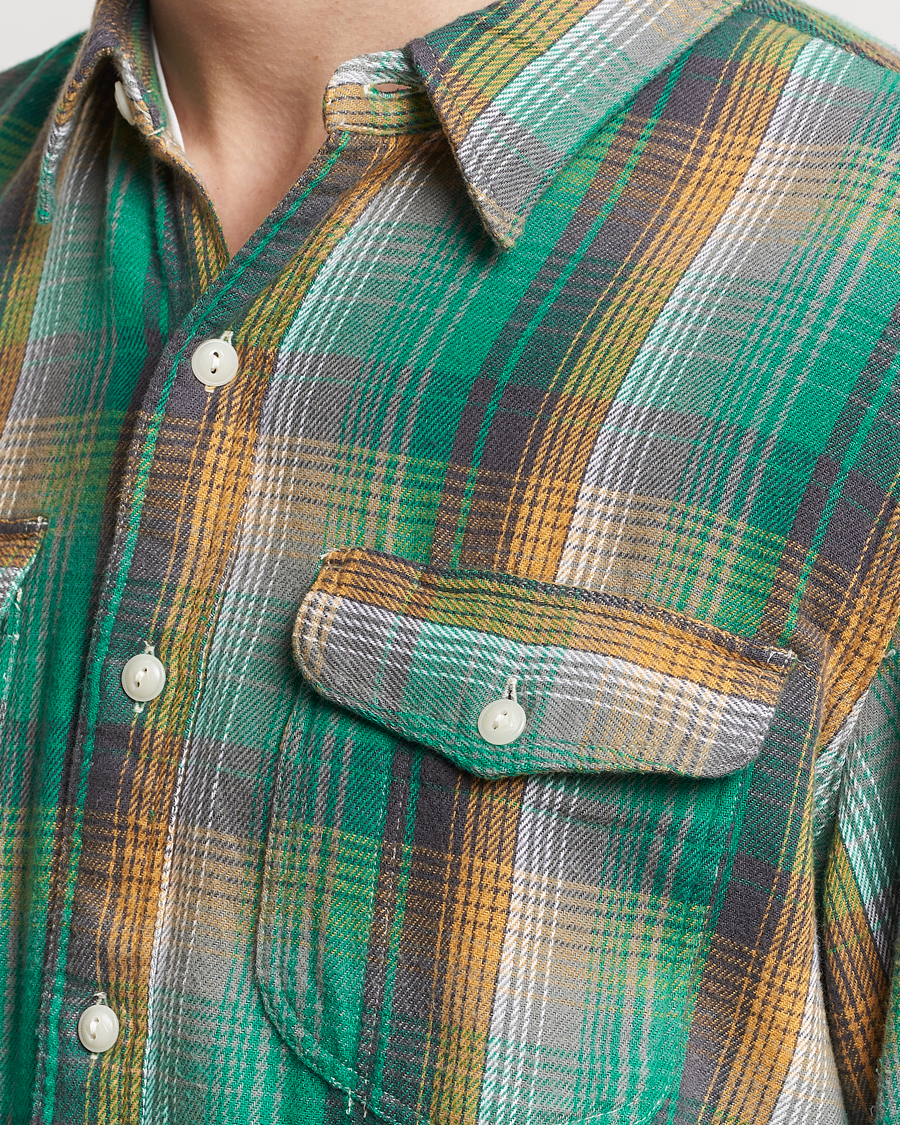 Herren | Hemden | RRL | Preston Double Pocket Shirt Green/Yellow