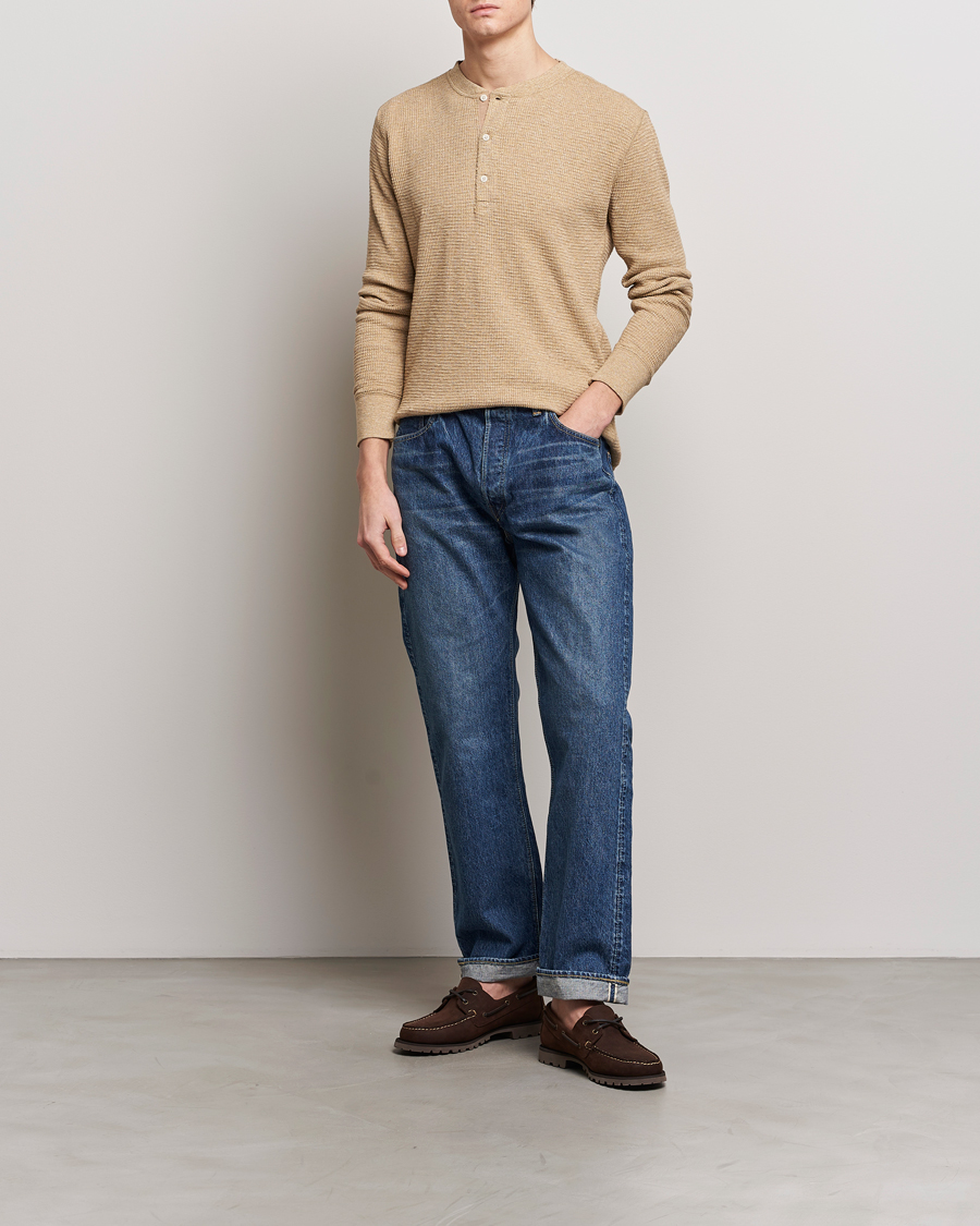 Herren | Pullover | RRL | Long Sleeve Henley Tan Heather