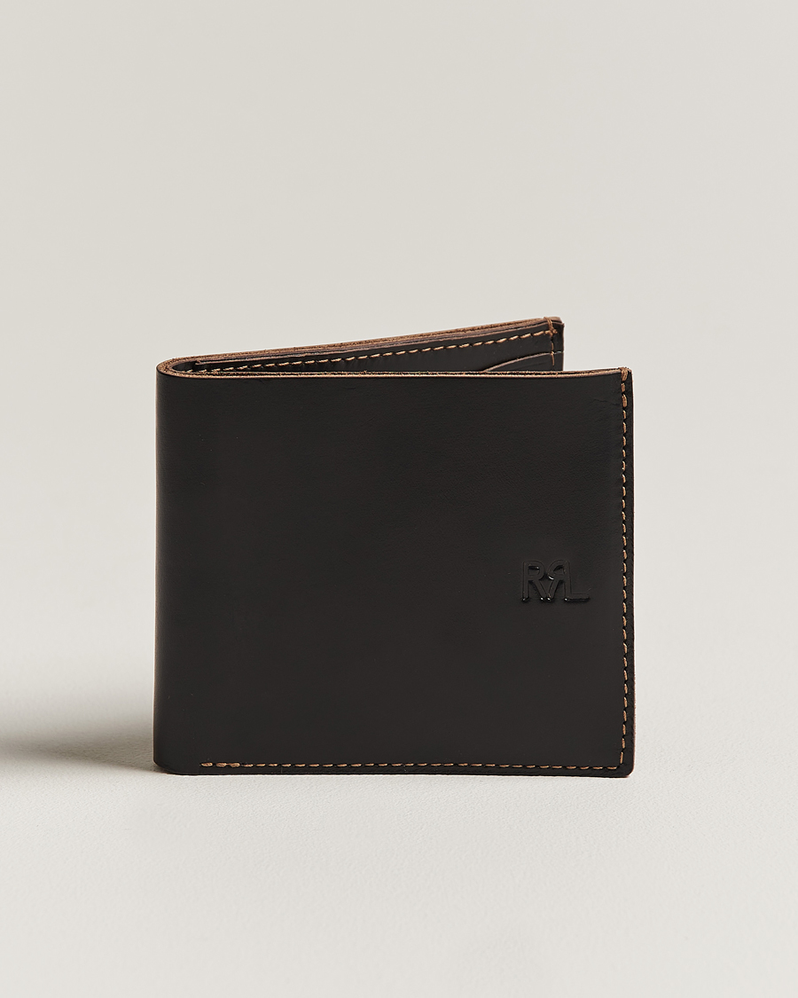 Herren | RRL Tumbled Leather Billfold Wallet Black/Brown | RRL | Tumbled Leather Billfold Wallet Black/Brown