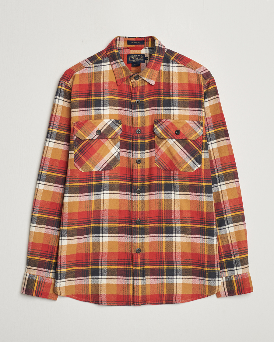 Herren | Hemden | Pendleton | Burnside Flannel Shirt Tan/Red Plaid