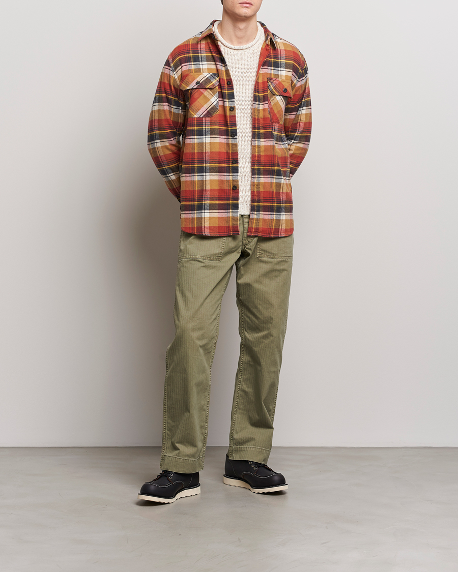 Herren | Hemden | Pendleton | Burnside Flannel Shirt Tan/Red Plaid