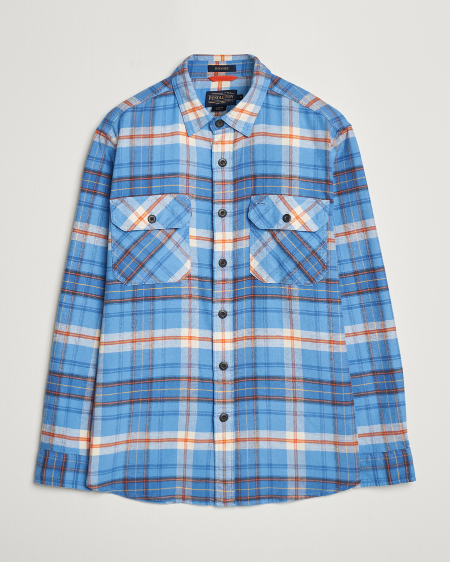 Herren | Hemden | Pendleton | Burnside Flannel Shirt Blue/Red Plaid