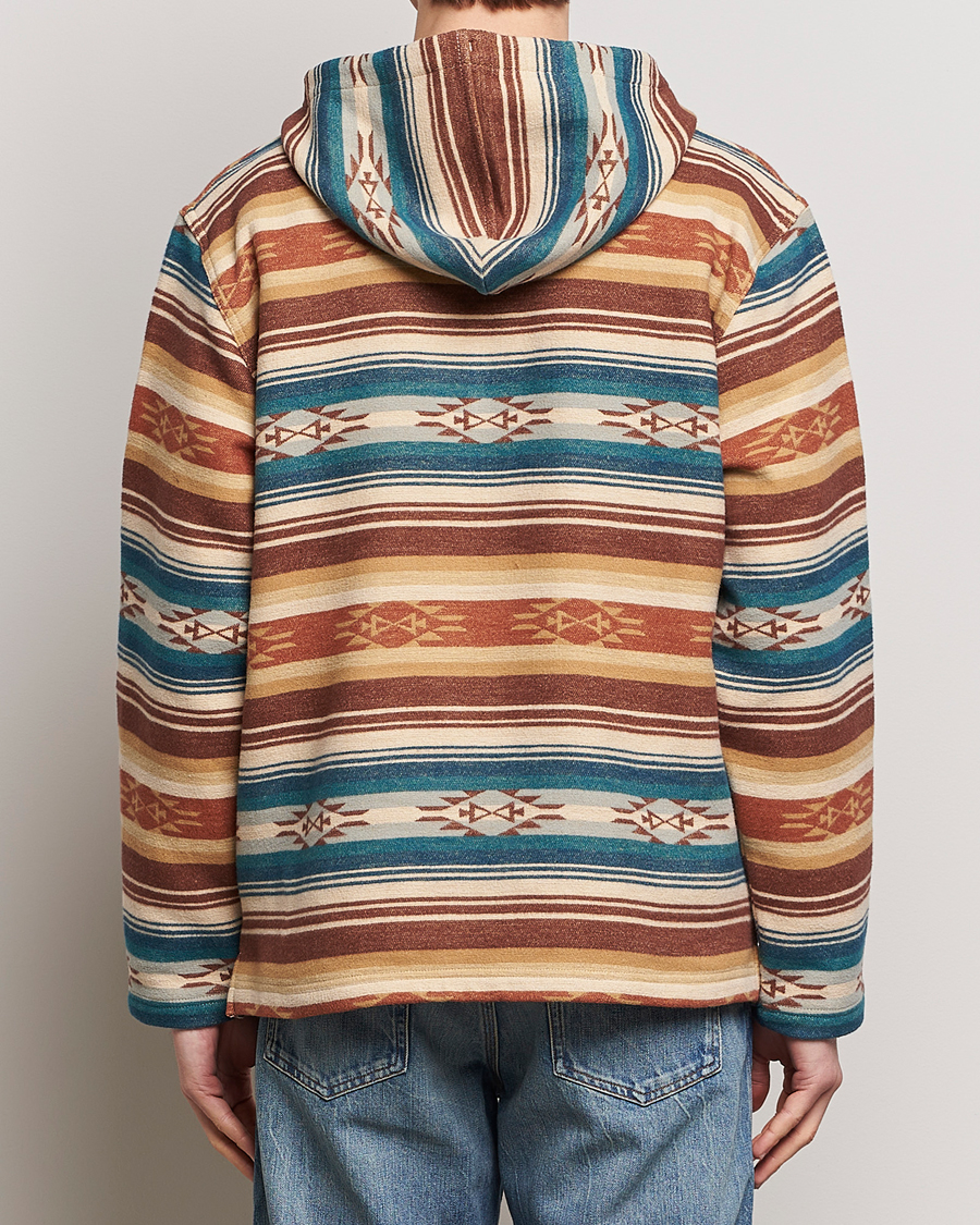 Herren | Pullover | Pendleton | Driftwood Hoody Azure/Brown Stripe