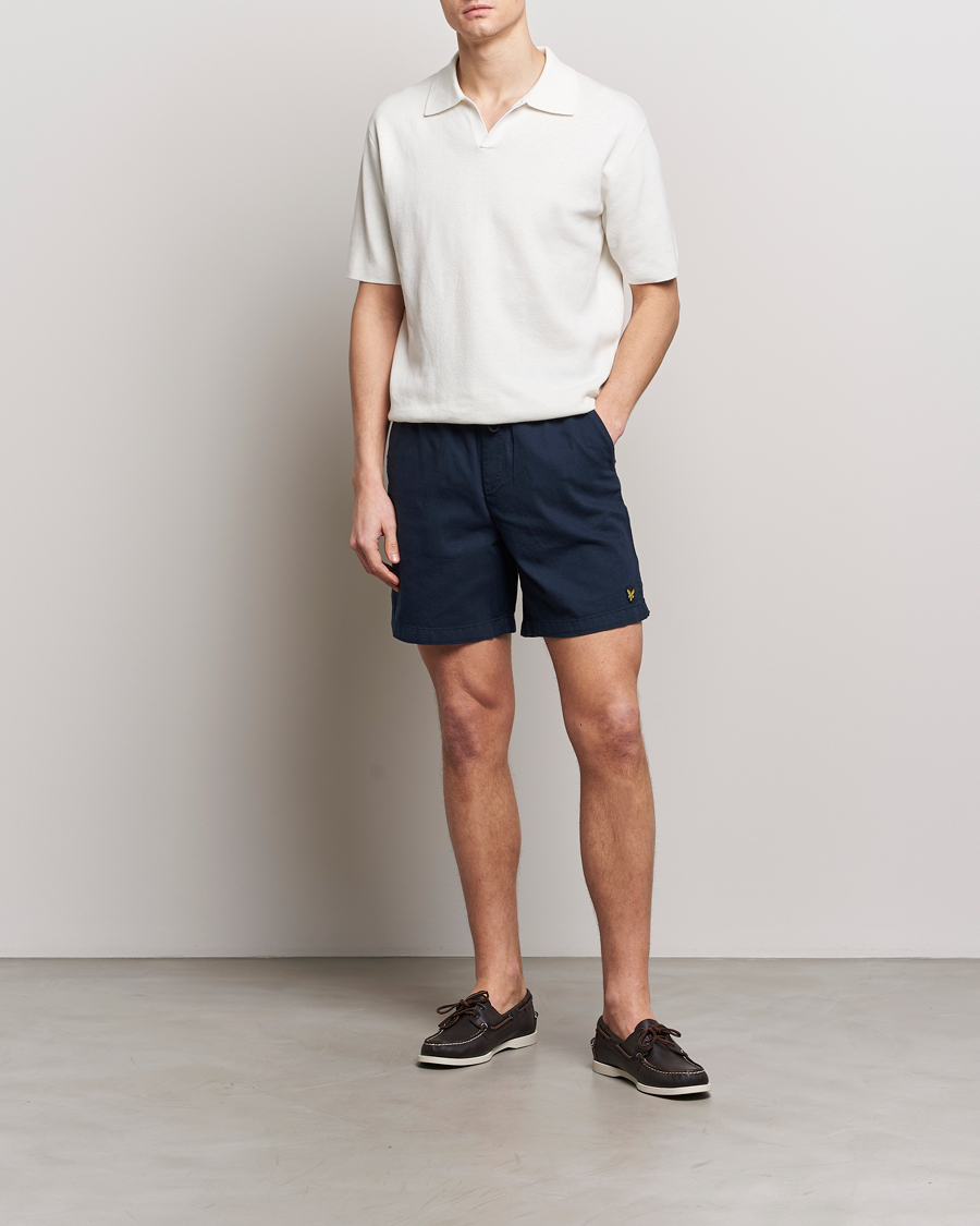 Herren | Shorts | Lyle & Scott | Linen Drawstring Shorts Dark Navy