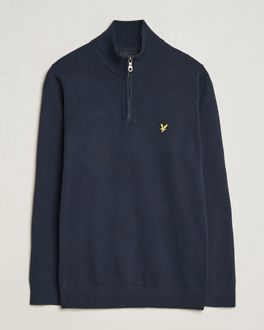 Herren | Pullover | Lyle & Scott | Cotton Knitted Half Zip Dark Navy