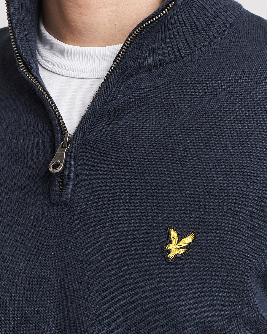 Herren | Pullover | Lyle & Scott | Cotton Knitted Half Zip Dark Navy