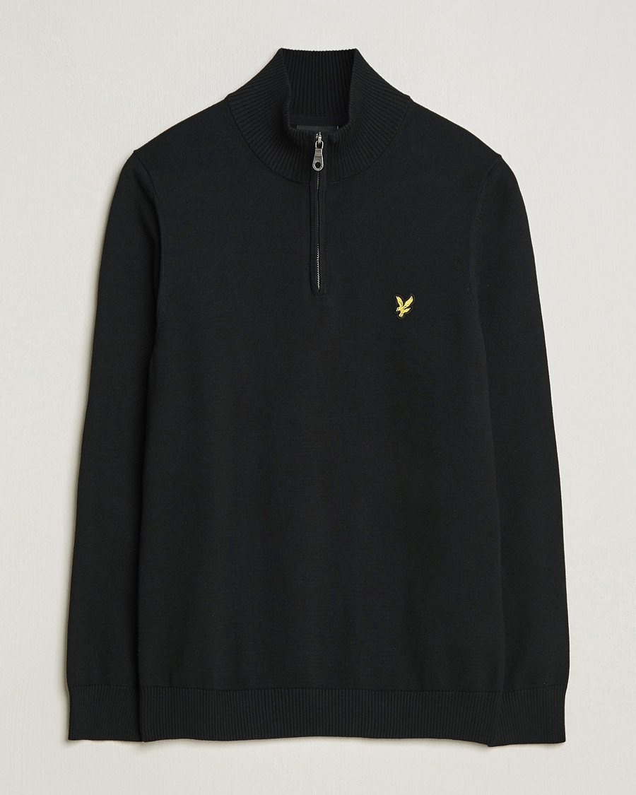 Herren | Pullover | Lyle & Scott | Cotton Knitted Half Zip Jet Black