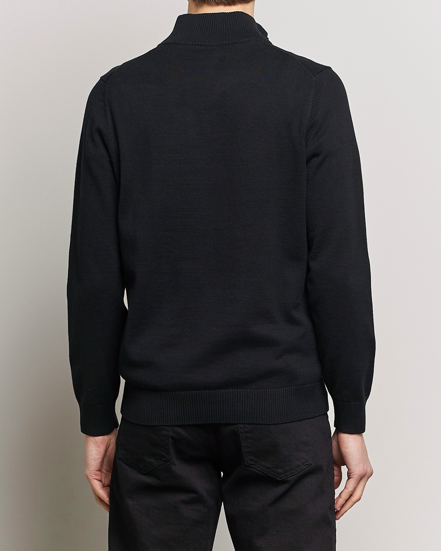 Herren | Pullover | Lyle & Scott | Cotton Knitted Half Zip Jet Black