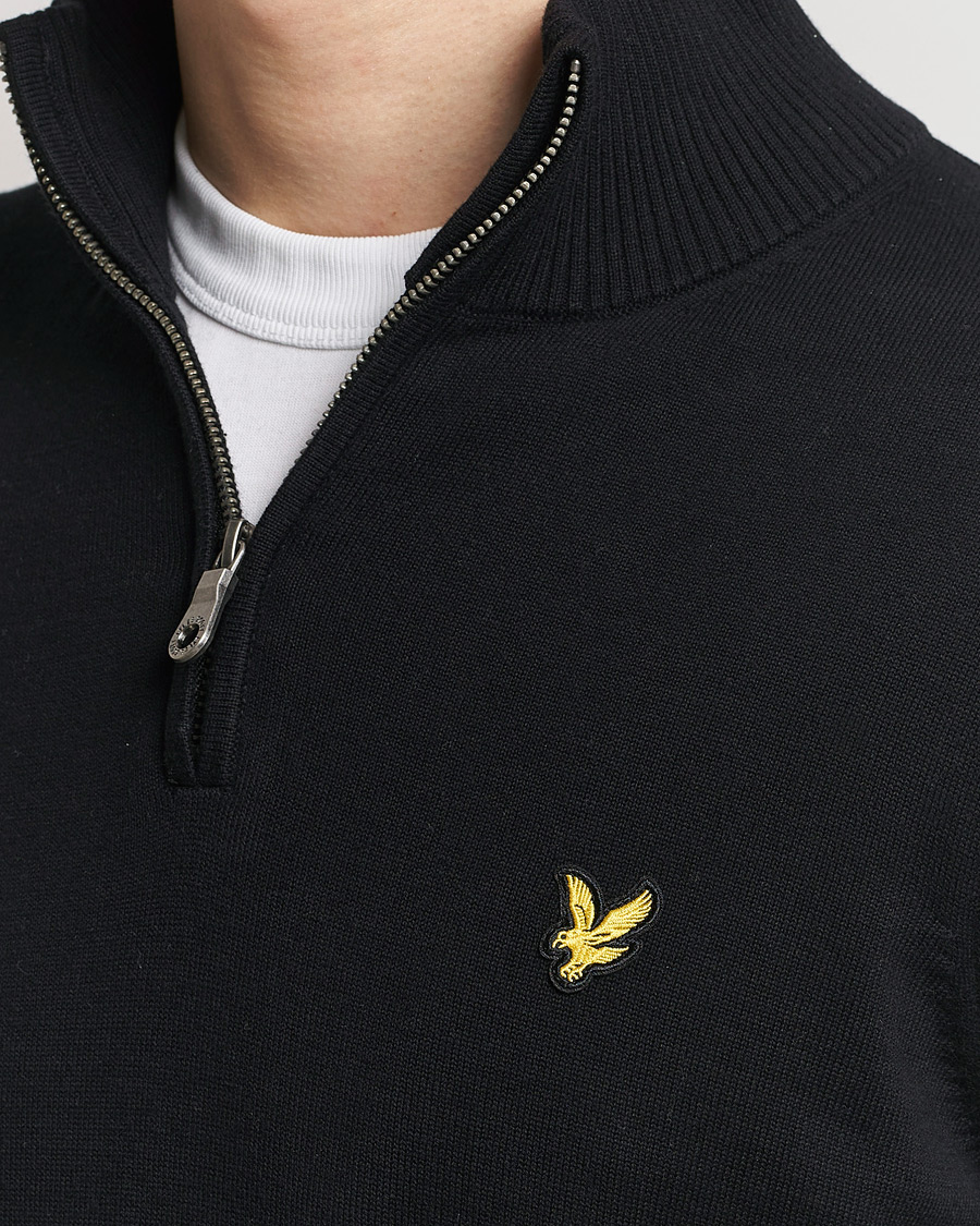 Herren | Pullover | Lyle & Scott | Cotton Knitted Half Zip Jet Black