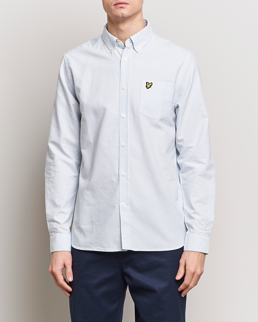 Herren | Oxfordhemden | Lyle & Scott | Lightweight Oxford Striped Shirt Blue/White