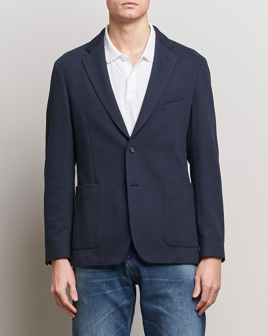 Herren | Kleidung | BOSS BLACK | Hanry Structured Jersey Blazer Dark Blue