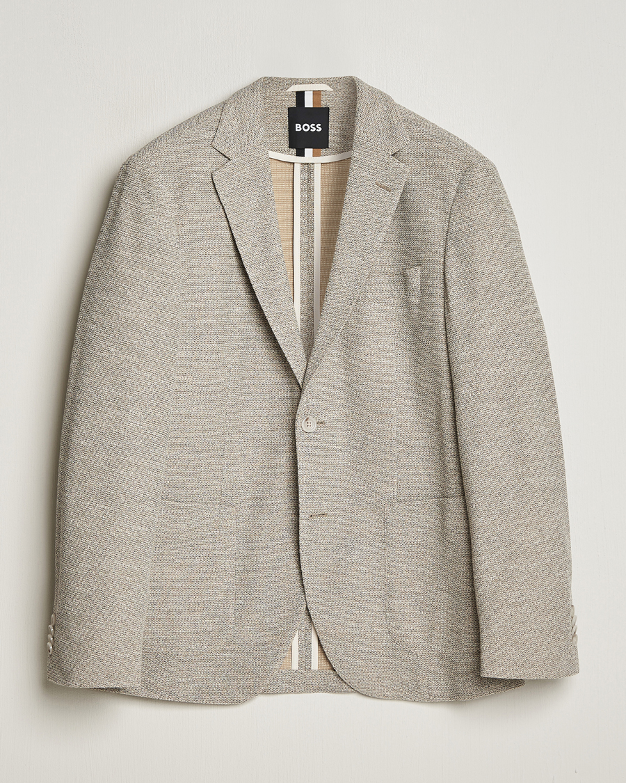 Herren | Sakkos | BOSS BLACK | Jaye Regular Fit Jersey Blazer Light Beige