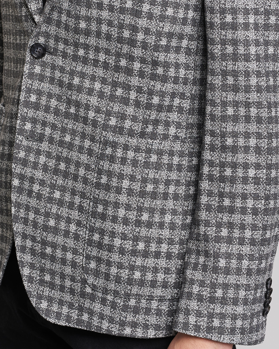 Herren | Sakkos | BOSS BLACK | Hanry Checked Jersey Blazer Silver