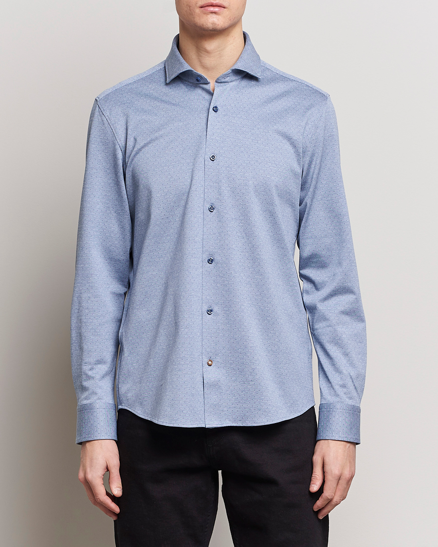 Herren | Hemden | BOSS BLACK | Hal Cotton Jersey Shirt Open Blue