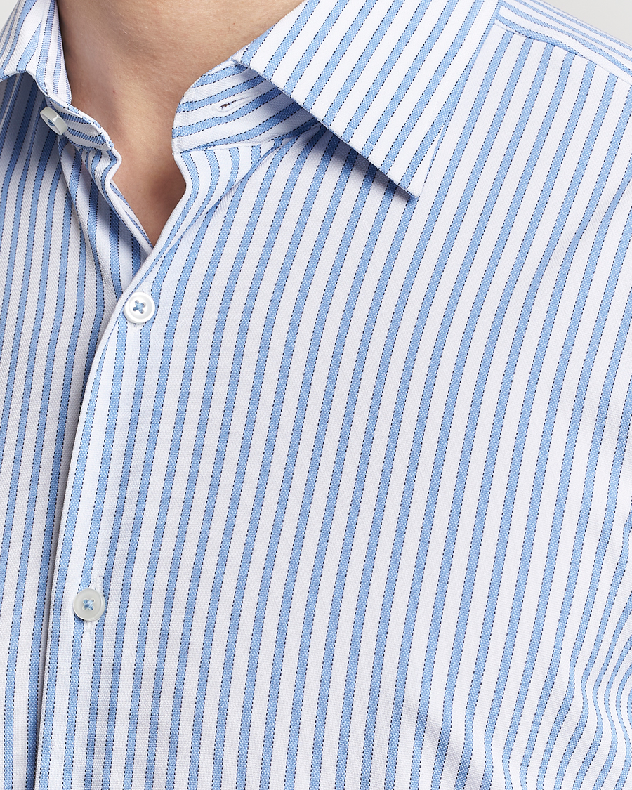 Herren | Hemden | BOSS BLACK | Hank 4-Way Stretch Striped Shirt Light Blue