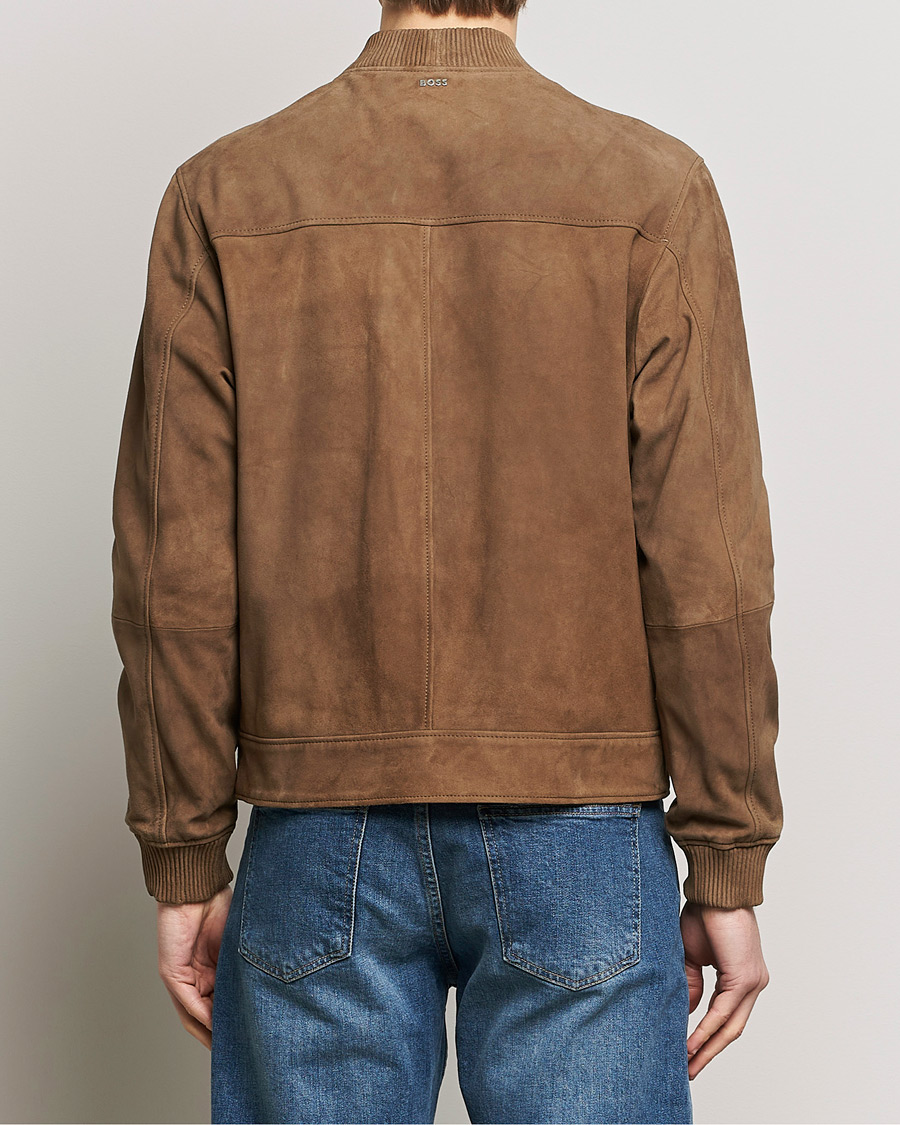 Herren | Jacken | BOSS BLACK | Malbano Leather Jacket Open Brown