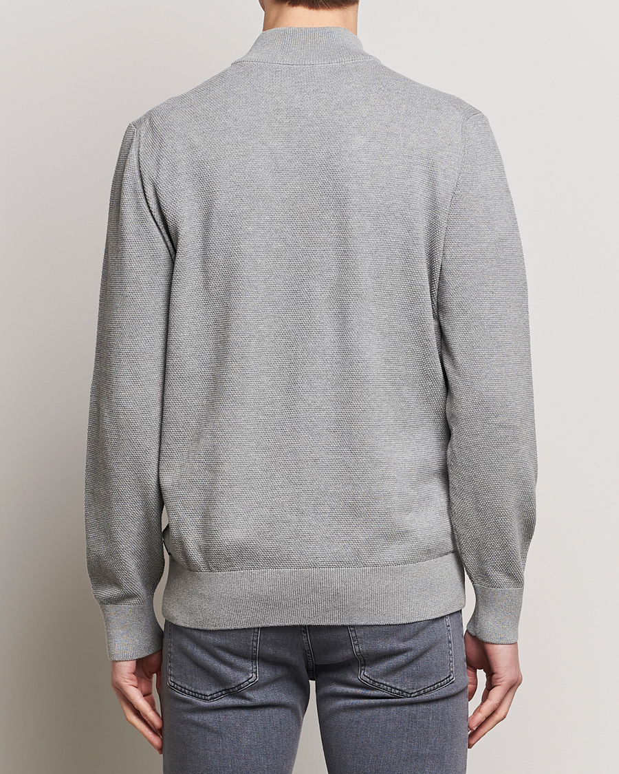 Herren | Pullover | BOSS BLACK | Ebrando Knitted Half-Zip Silver