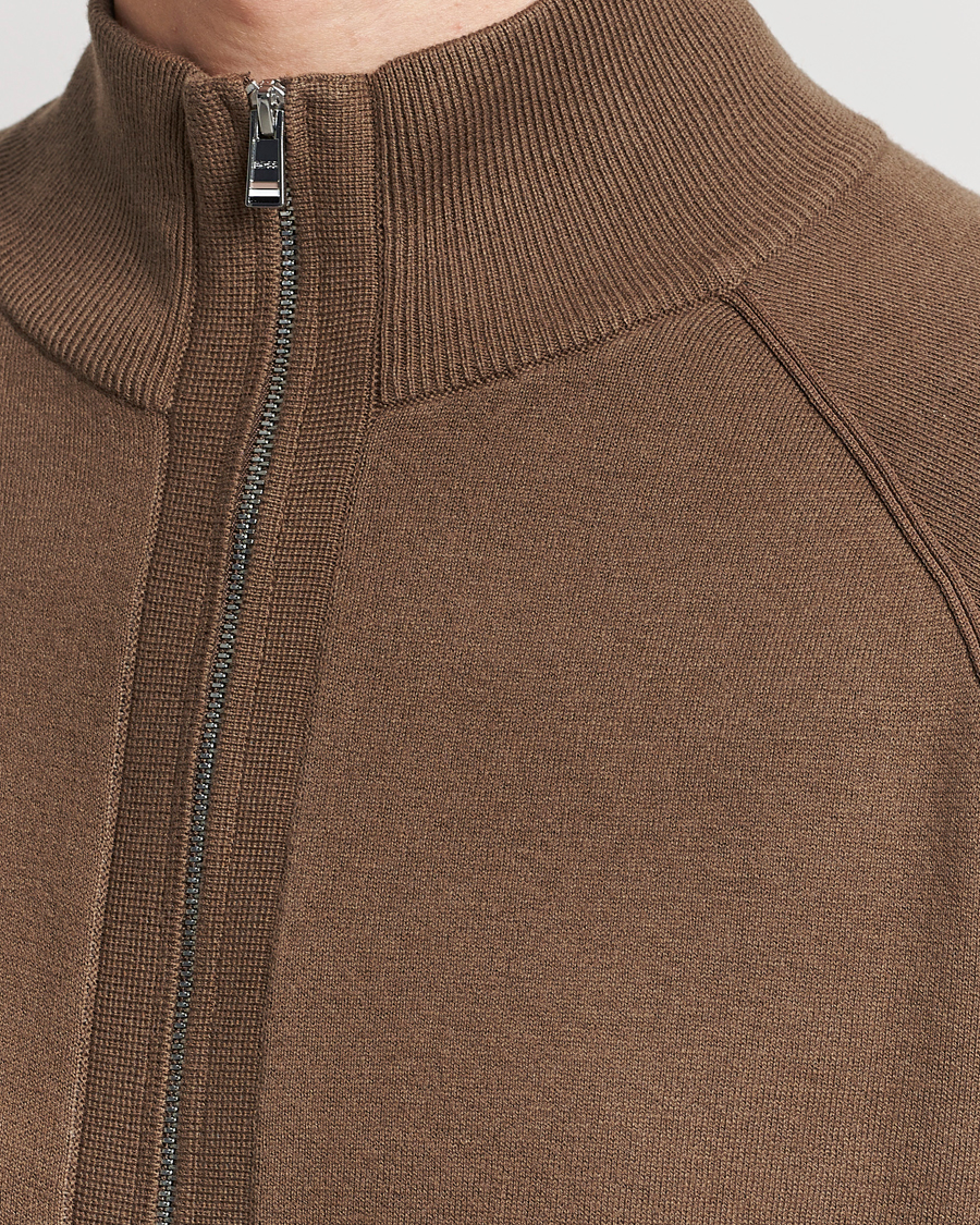 Herren | Pullover | BOSS BLACK | Perrone Knitted Full-Zip Open Brown
