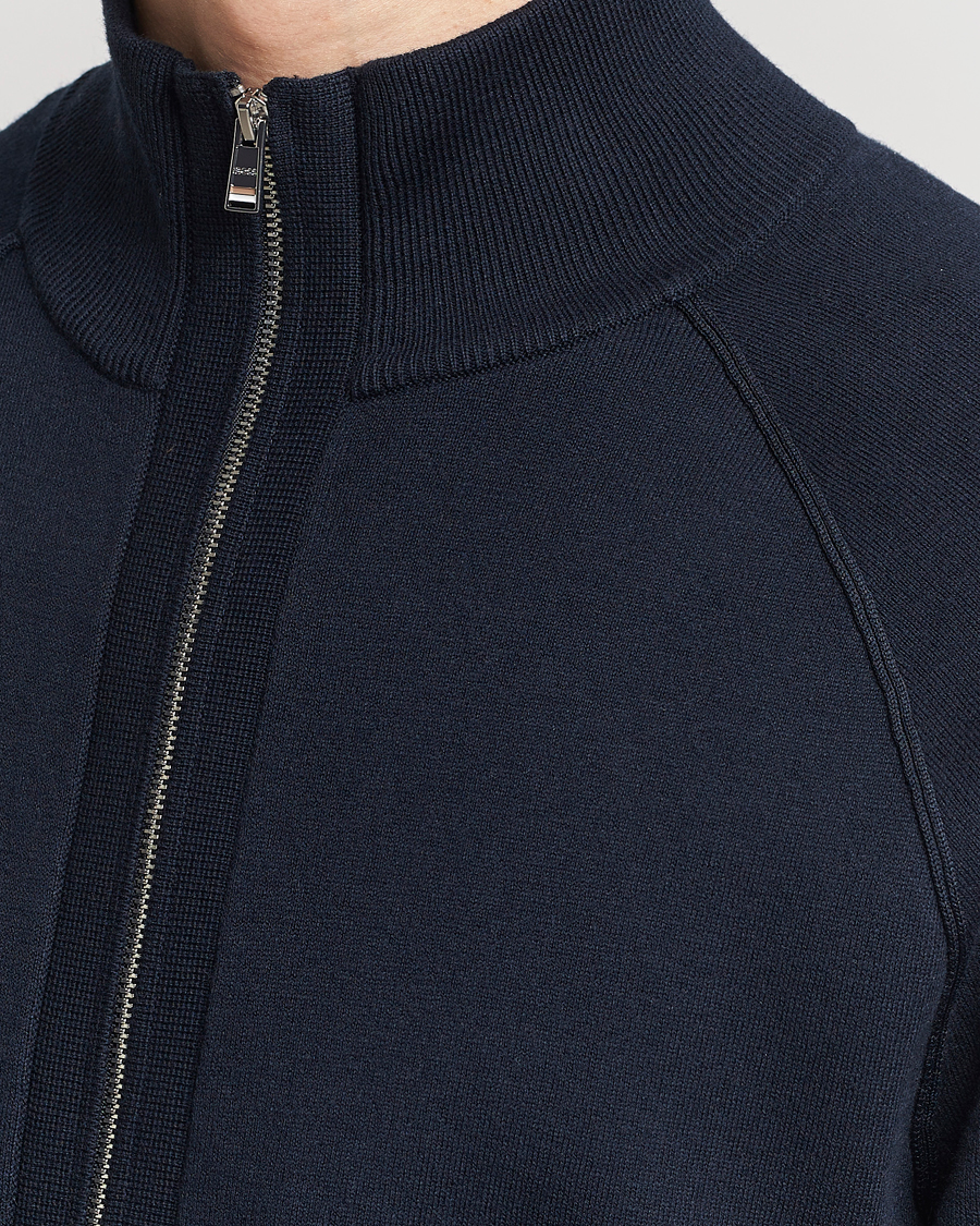 Herren | Pullover | BOSS BLACK | Perrone Knitted Full-Zip Dark Blue