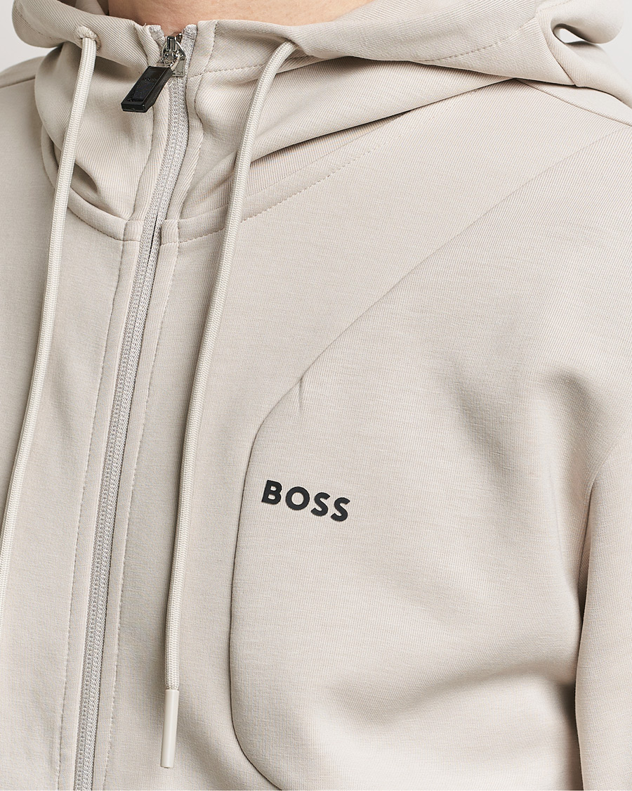Herren | Pullover | BOSS GREEN | Saggy Full-Zip Hoodie Light Beige