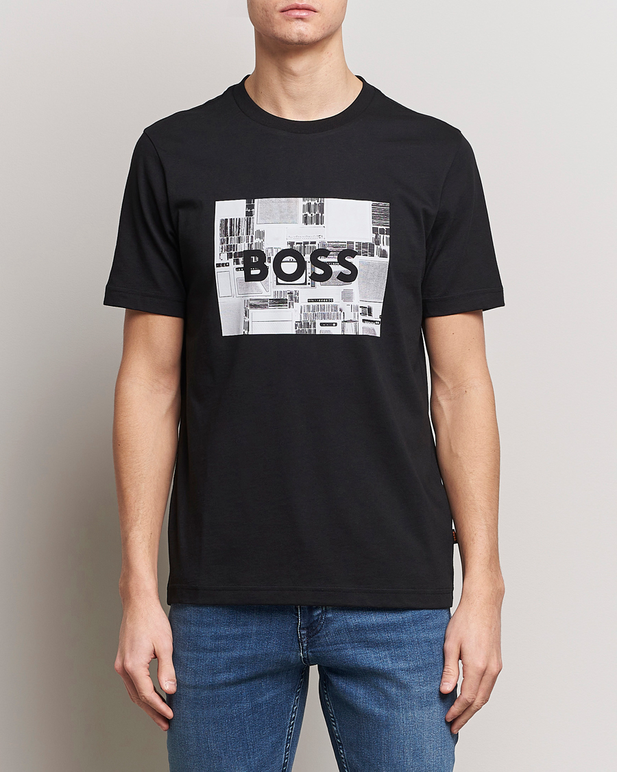 Herren | Schwartze t-shirts | BOSS ORANGE | Heavy Logo T-Shirt Black