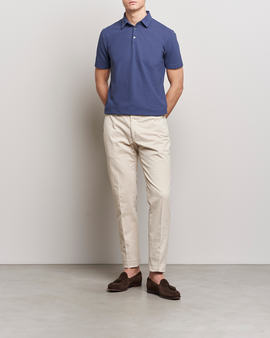 Herren | Poloshirts | Zanone | Ice Cotton Polo Steel Blue