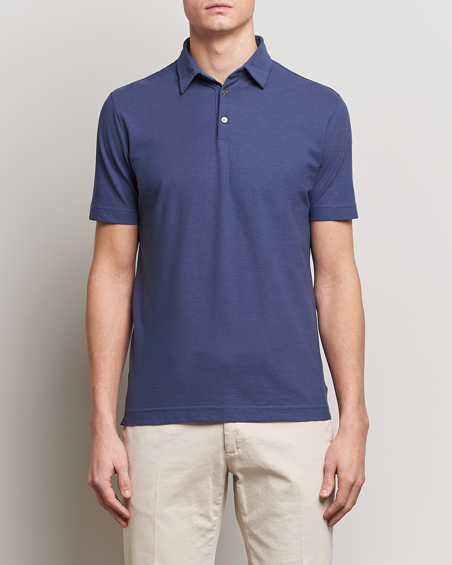 Herren | Poloshirts | Zanone | Ice Cotton Polo Steel Blue