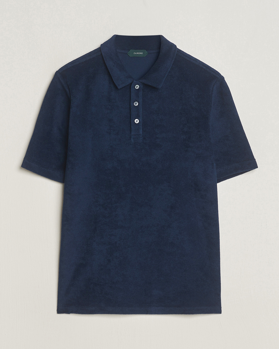 Herren | Poloshirts | Zanone | Terry Cotton Polo Navy