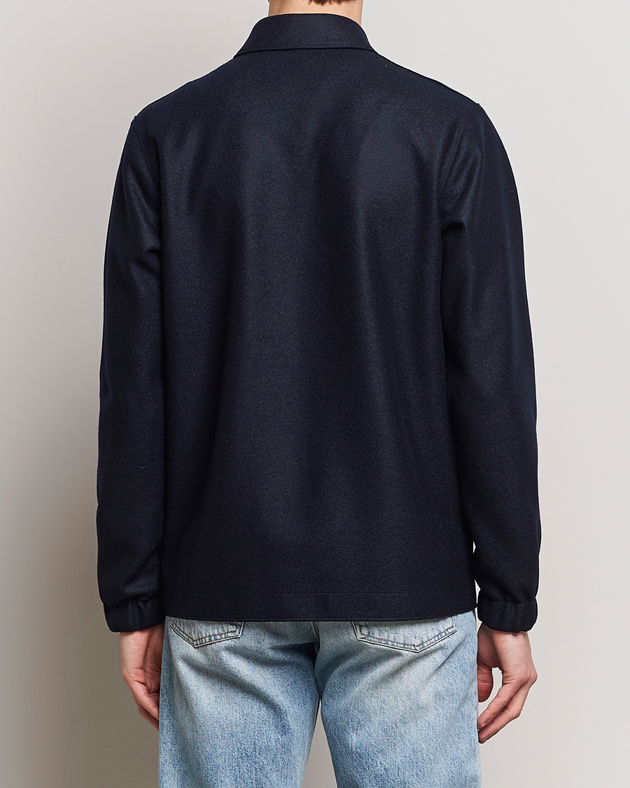 Herren | Jacken | Harris Wharf London | Light Pressed Wool Coach Jacket Navy