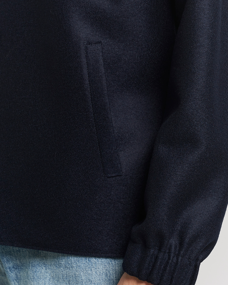 Herren | Jacken | Harris Wharf London | Light Pressed Wool Coach Jacket Navy