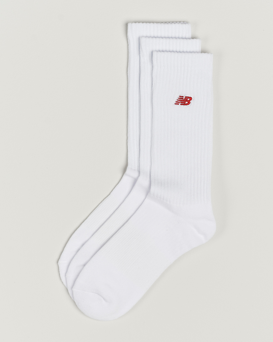 Herren | Unterwäsche | New Balance | 3-Pack Patch Logo Socks White