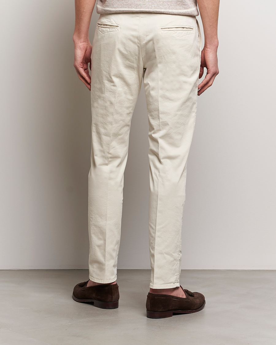 Herren | Hosen | Incotex | Slim Fit Garment Dyed Slacks Off White