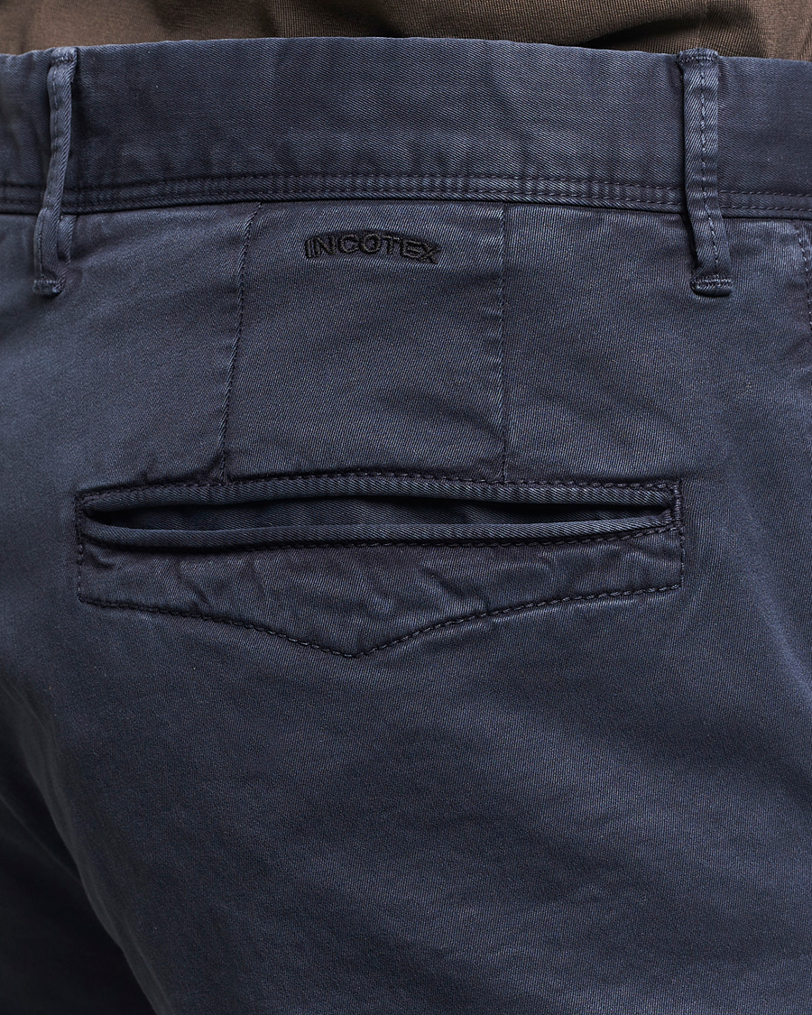 Herren | Hosen | Incotex | Slim Fit Garment Dyed Slacks Navy