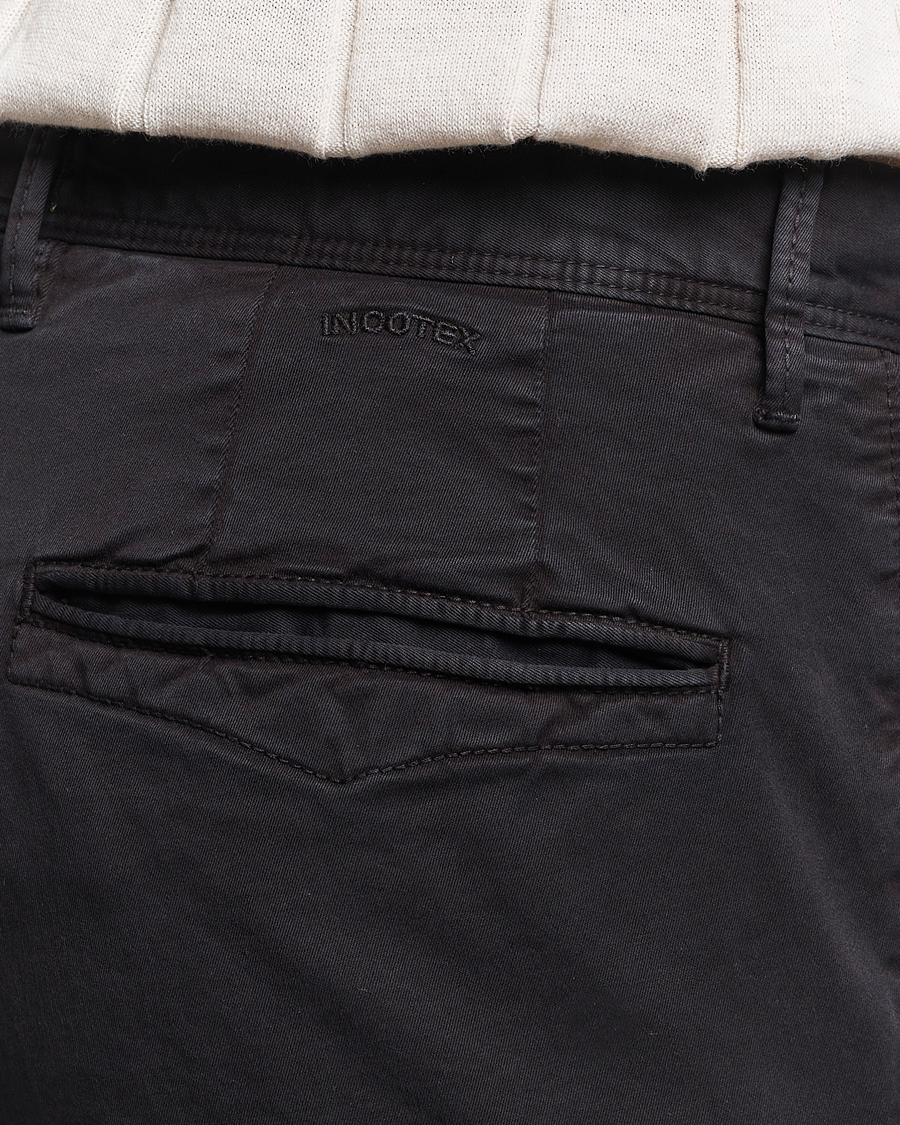 Herren | Hosen | Incotex | Slim Fit Garment Dyed Slacks Black