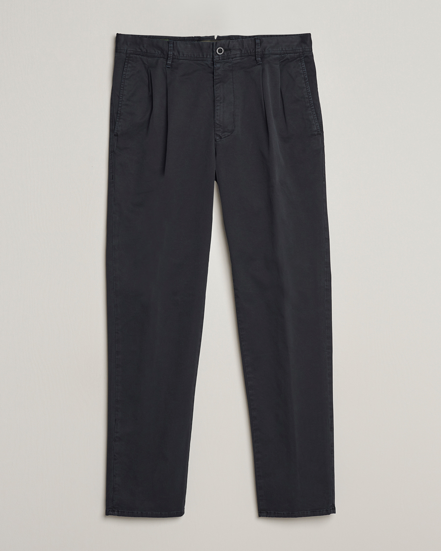 Herren | Hosen | Incotex | Tapered Fit Pleated Slacks Black