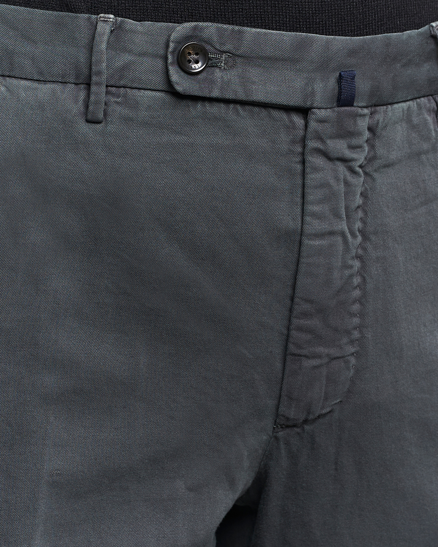 Herren | Hosen | Incotex | Regular Fit Comfort Cotton/Linen Trousers Dark Grey
