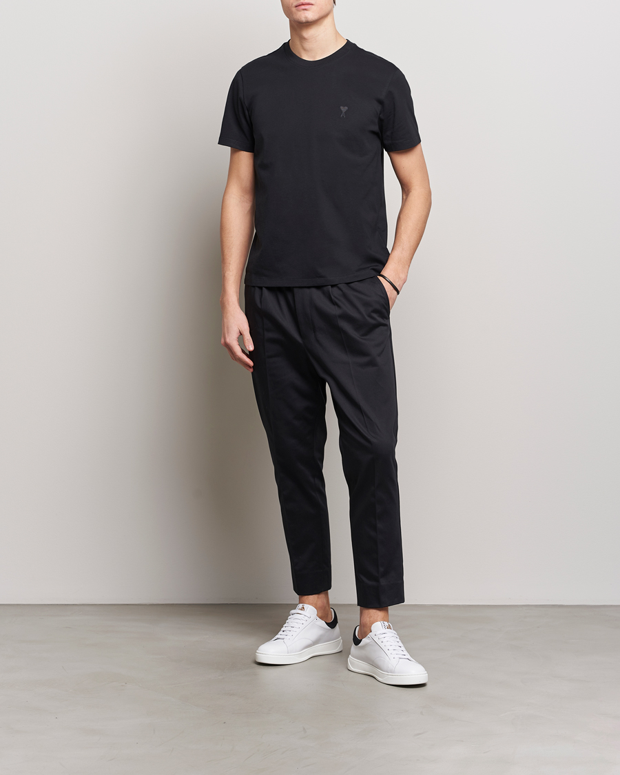 Herren | T-Shirts | AMI | Tonal Heart Logo T-Shirt Black