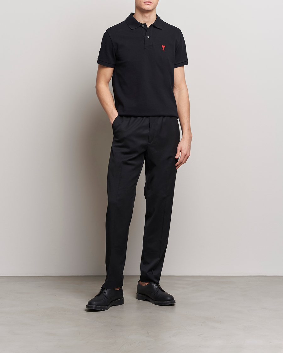 Herren | Poloshirts | AMI | Heart Logo Piquet Polo Black