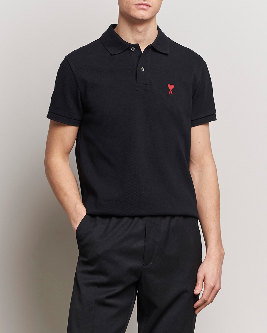 Herren | Poloshirts | AMI | Heart Logo Piquet Polo Black