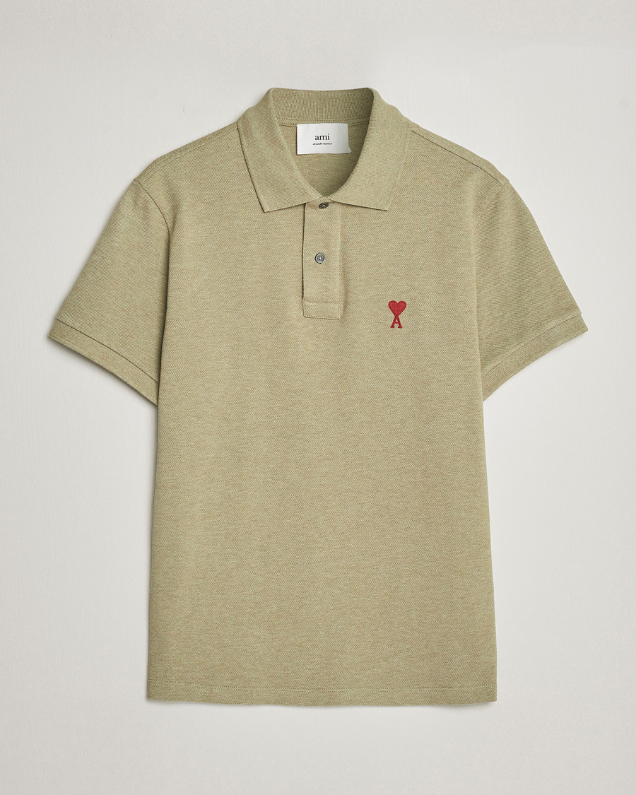 Herren | Poloshirts | AMI | Heart Logo Piquet Polo Heather Sage