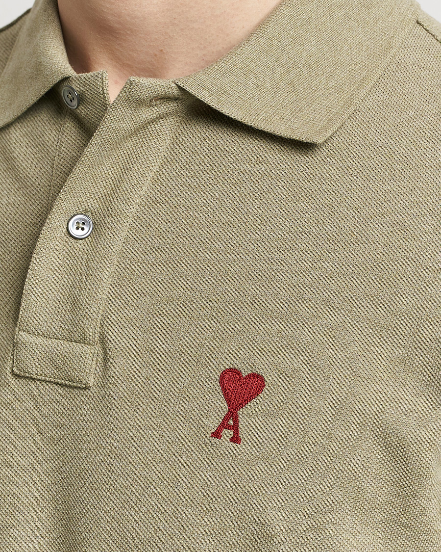 Herren | Poloshirts | AMI | Heart Logo Piquet Polo Heather Sage