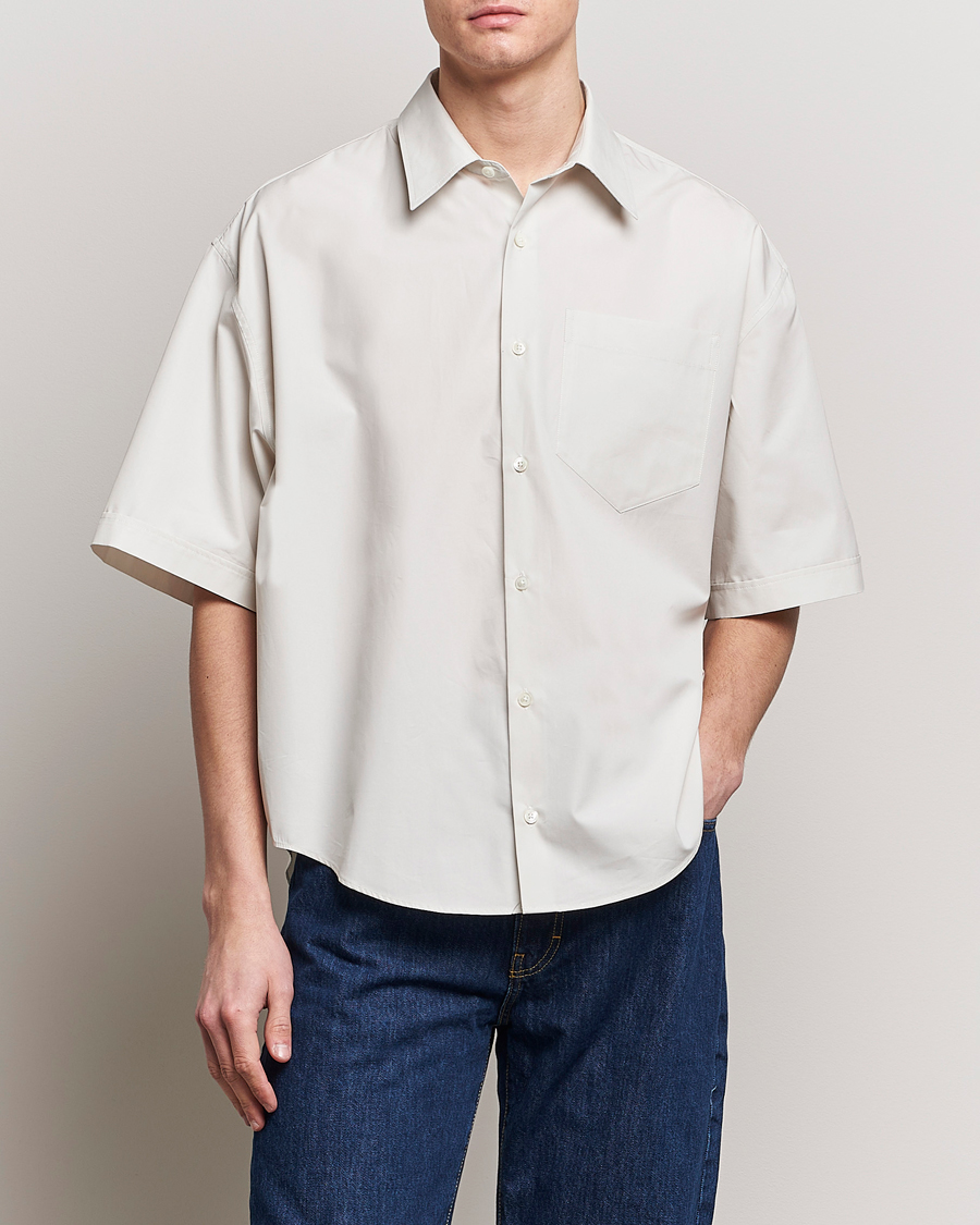 Men | Short Sleeve Shirts | AMI | Boxy Fit Short Sleeve Shirt Chalk White