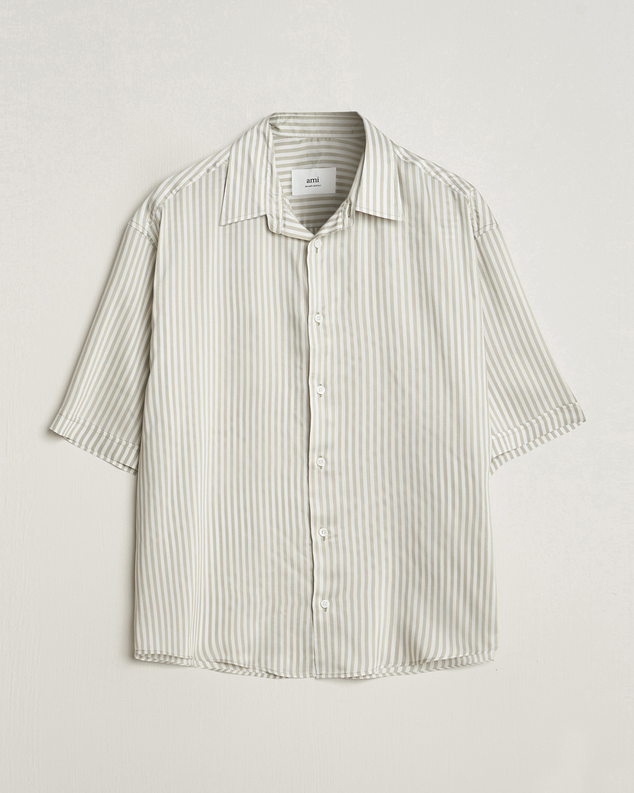 Herren | Hemden | AMI | Boxy Fit Striped Short Sleeve Shirt Chalk/Sage
