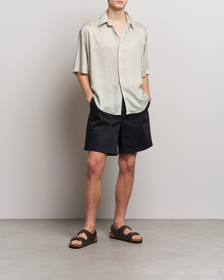 Herren | Hemden | AMI | Boxy Fit Striped Short Sleeve Shirt Chalk/Sage