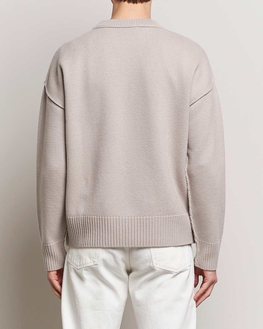 Herren | Pullover | AMI | Big Heart Wool Sweater Light Beige